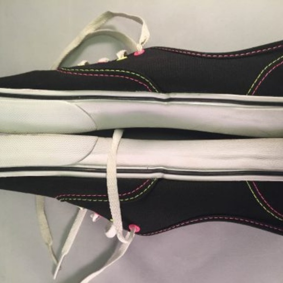 Black Vans w/ Neon Pink and Yellow Stitching - Picture 6 of 8